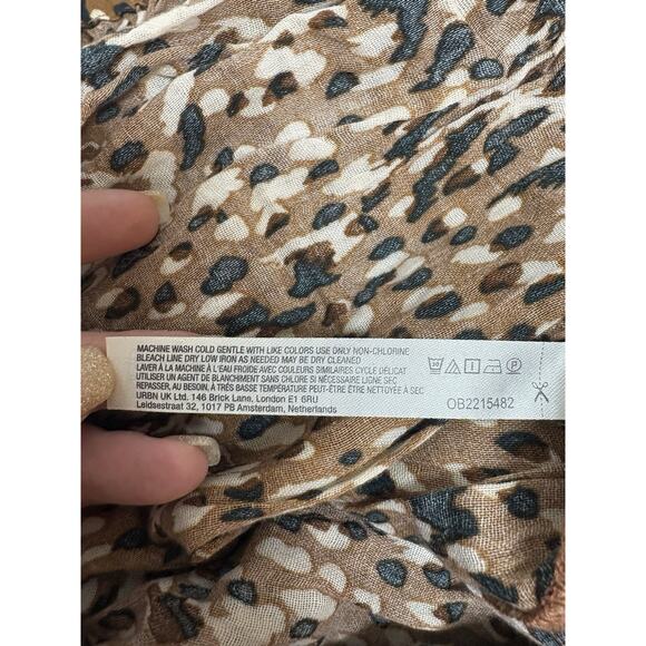 Anthropologie Celandine Brown Motif Tiered Ruffle Shorts XL Cotton NWT - Picture 7 of 7